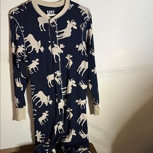 Adult onesie moose cotton thermal lazy one trap door small